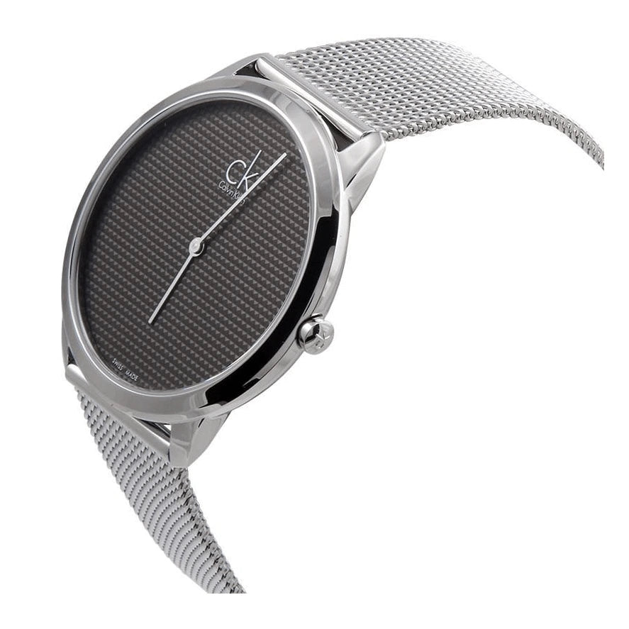 Calvin Klein Minimal Grey Dial Stainless Steel Mesh Men's Watch – K3M2112X