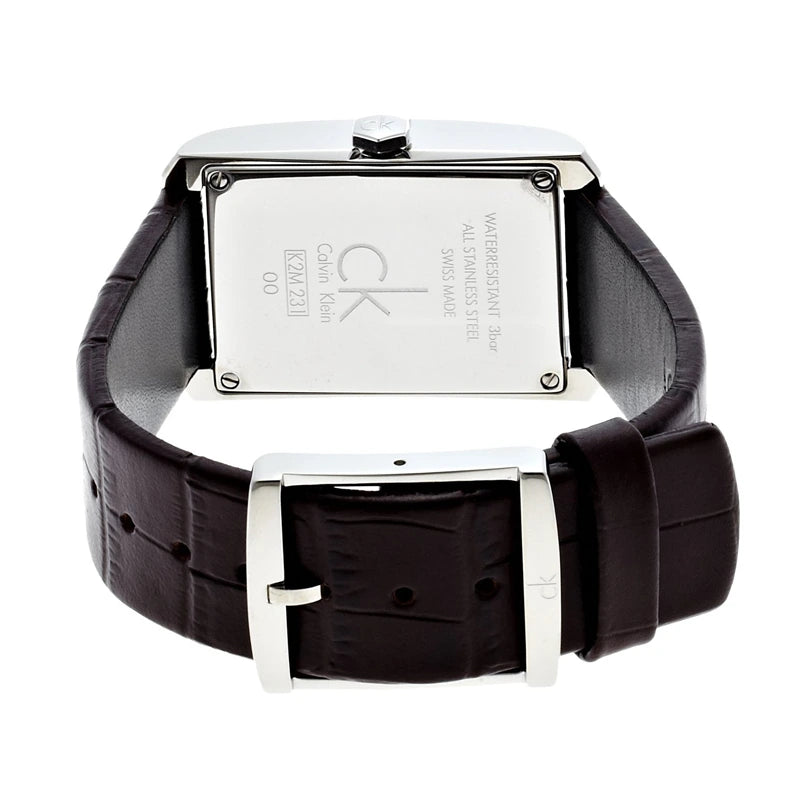 Calvin Klein Window Silver Dial Brown Leather Ladies Watch – K2M23126