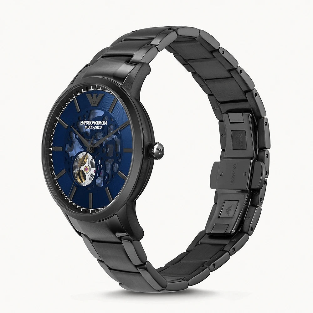 Emporio Armani Renato Blue Dial Gunmetal Stainless Steel Men's Watch – AR60056
