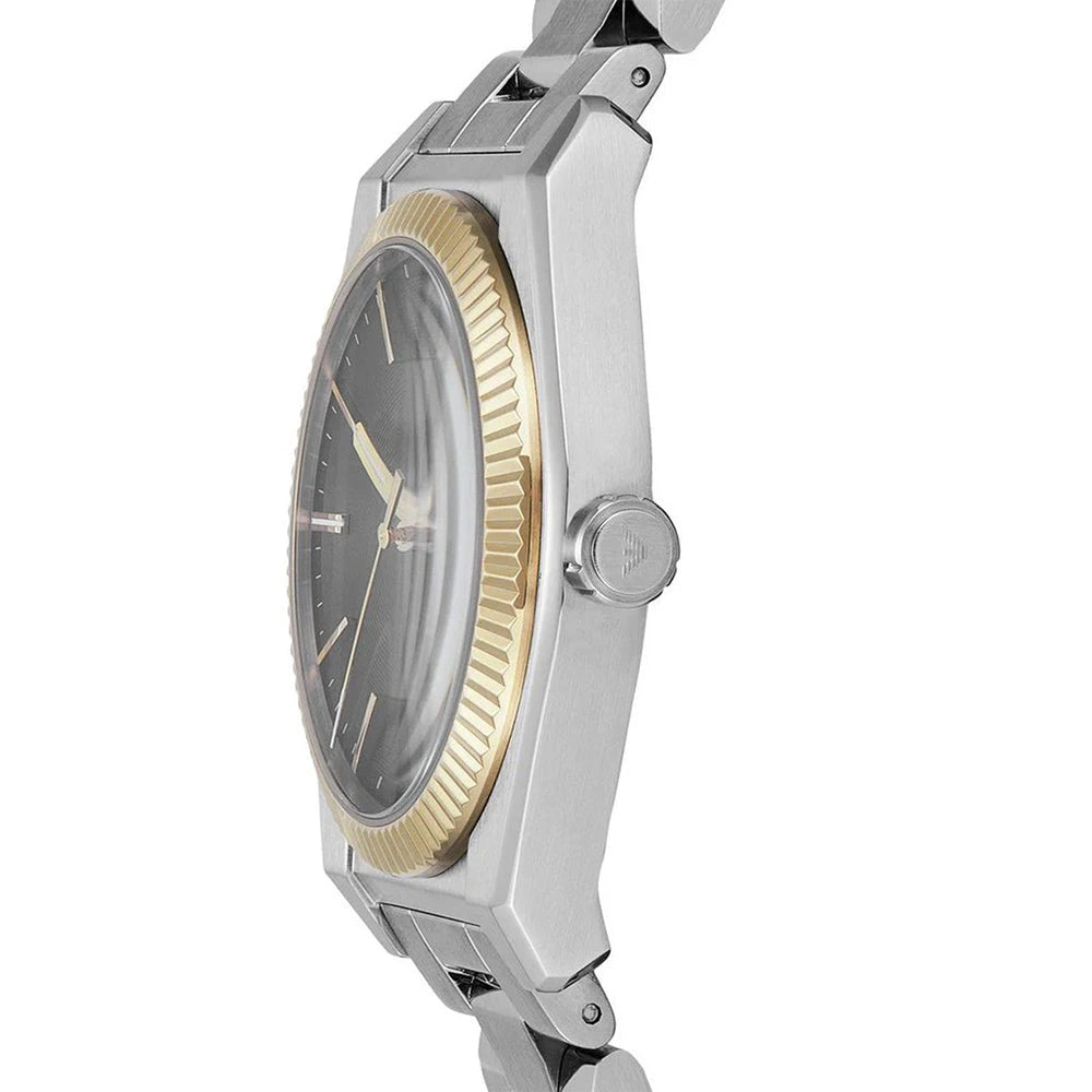 Emporio Armani Federico Black Dial Stainless Steel Bracelet Men's Watch – AR80077