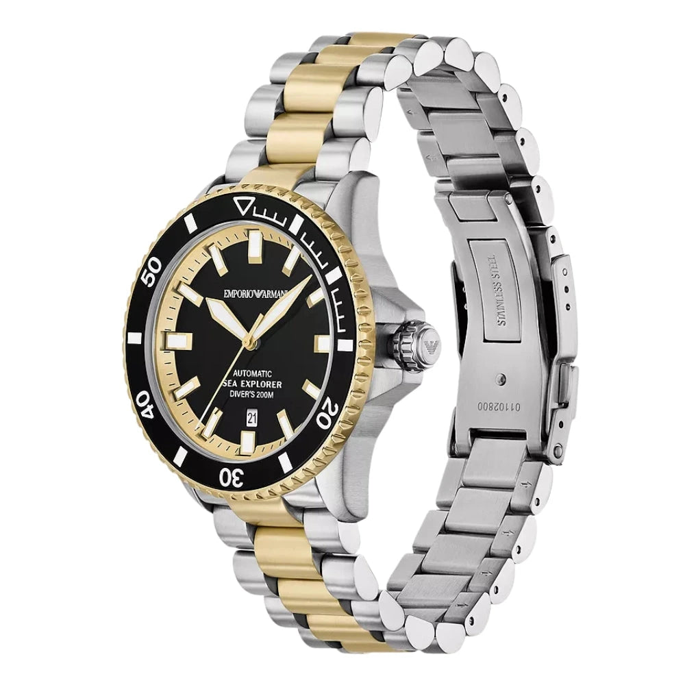 Emporio Armani Sea Explorer Automatic Two-Tone Stainless Steel Men's Watch – AR60089