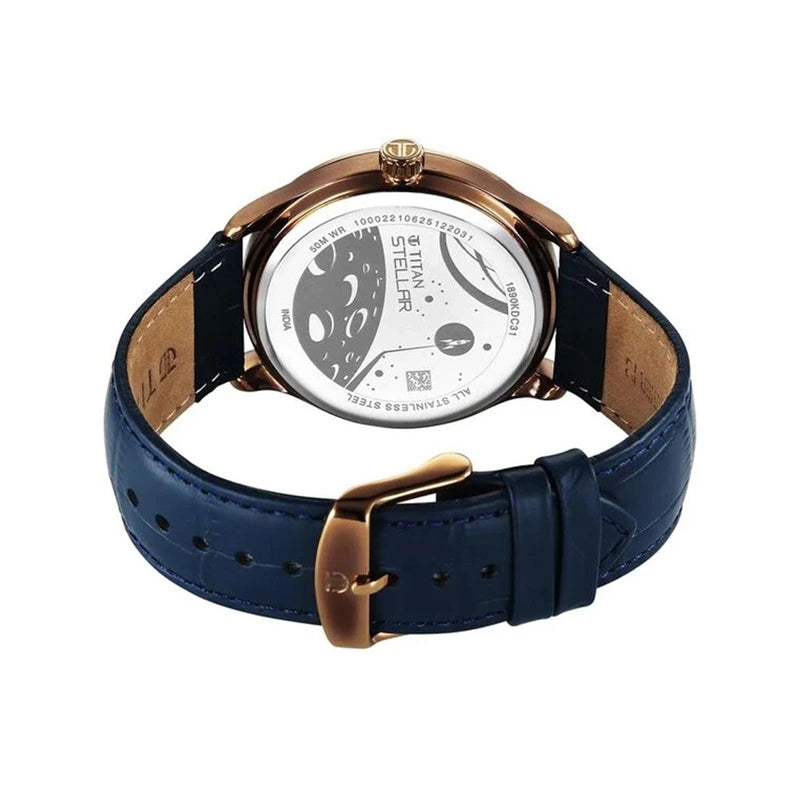Titan Stellar Blue Dial Earth Disc Men's Watch – 1890QL01