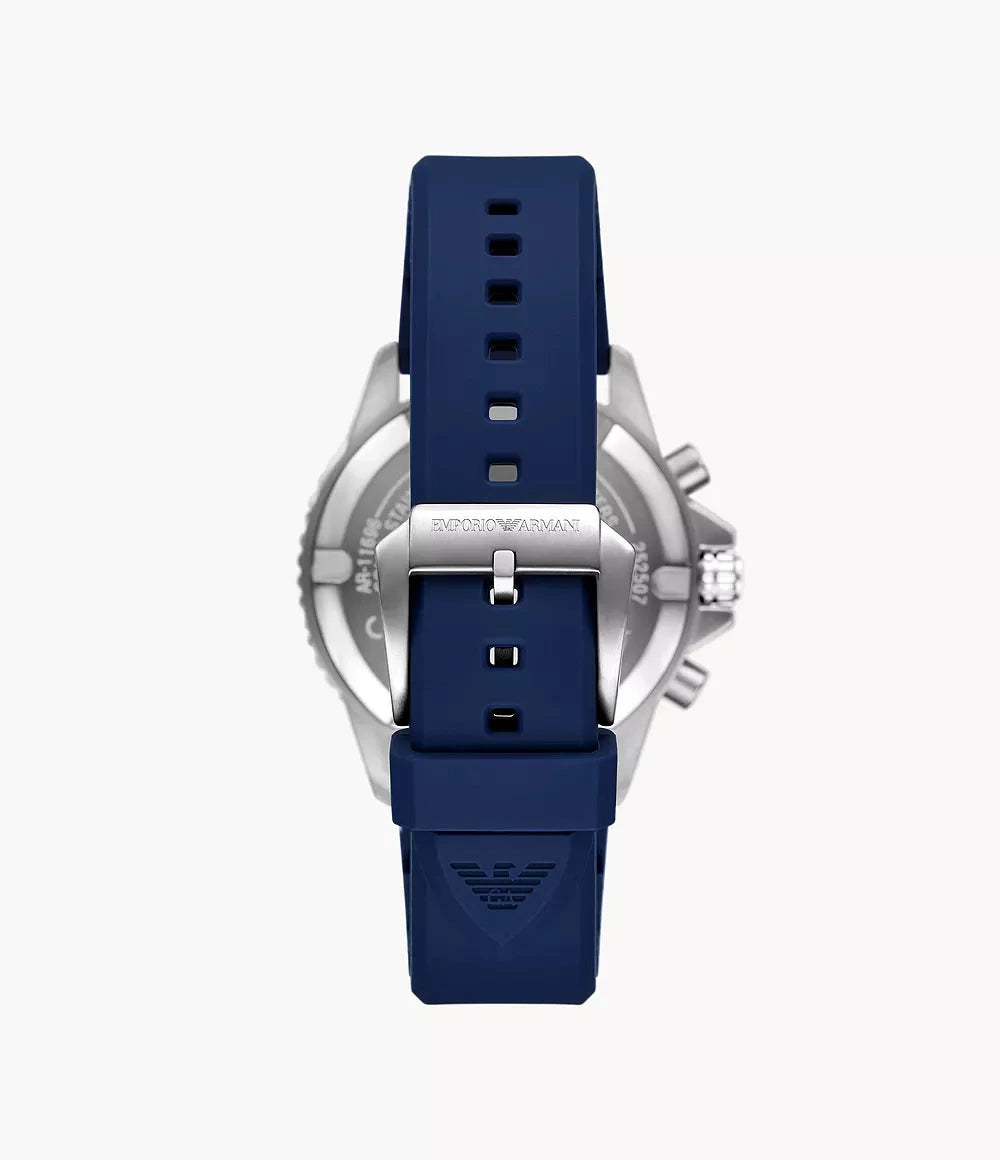 Emporio Armani World Explorer Solar Chronograph Blue Dial Men's Watch – AR11696