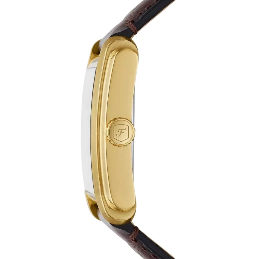 Fossil Carraway 30mm Silver Dial Brown Croco Leather Men's Watch – FS6011