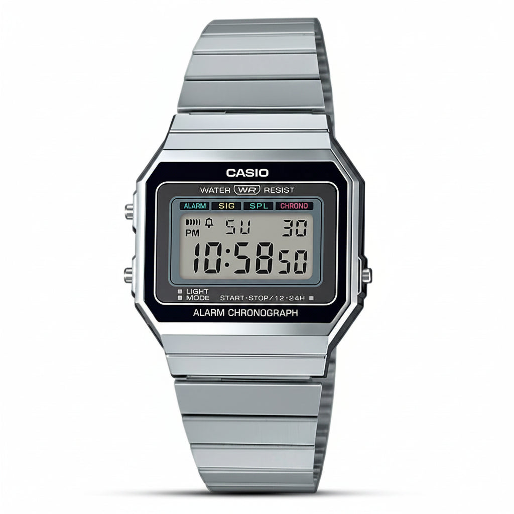 Casio Vintage Silver Dial Stainless Steel Unisex Watch – A700W-1ADF
