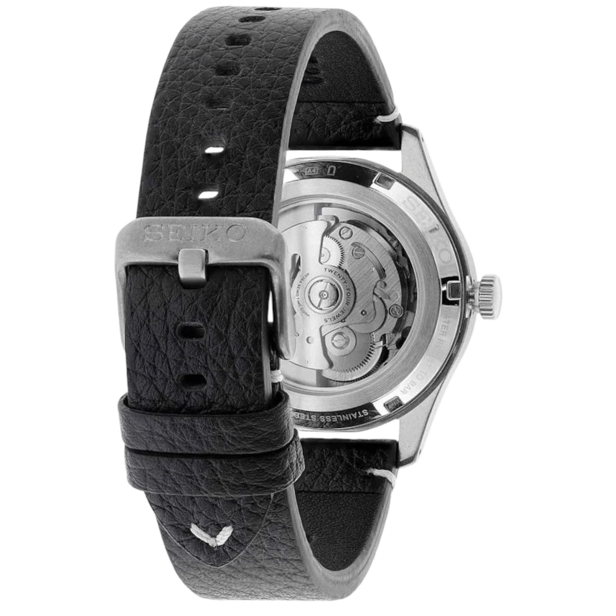 Seiko 5 Sports Field Blue Dial Black Leather Strap Men's Watch – SRPG39K1