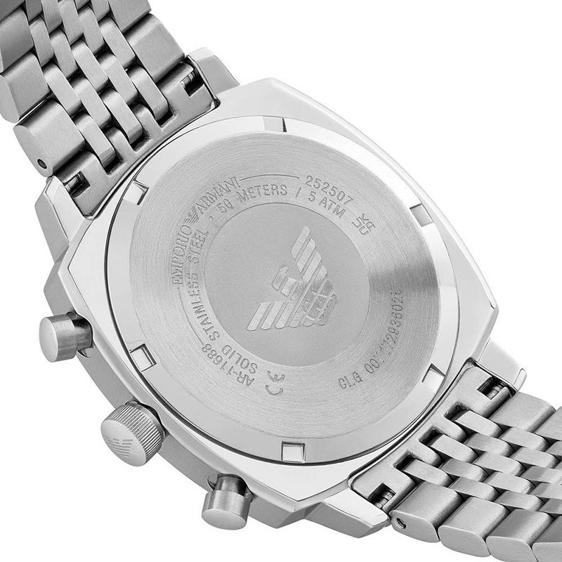 Emporio Armani Chronograph Blue Sunray Dial Stainless Steel Men's Watch – AR11688