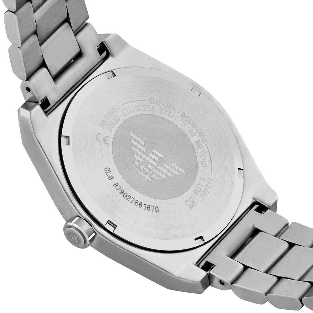 Emporio Armani Federico Green Dial Silver Stainless Steel Men's Watch – AR11621