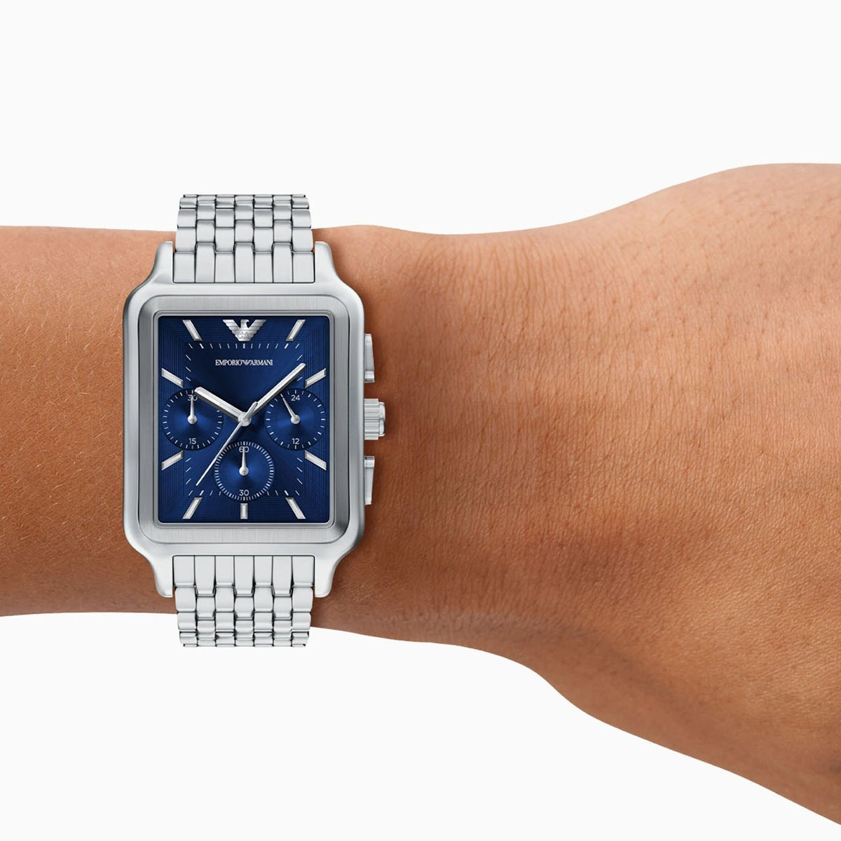 Emporio Armani Blue Dial Stainless Steel Chronograph Men's Watch – AR11750
