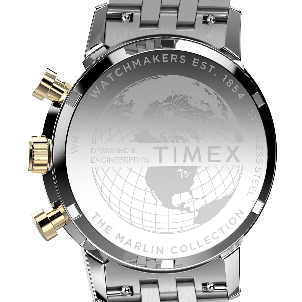 Timex Marlin Champagne Dial Stainless Steel Chronograph Men's Watch – TW2W60100UJ