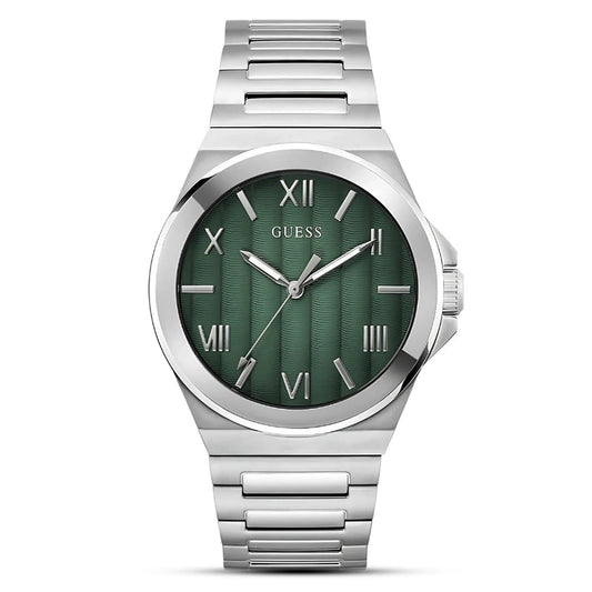 GUESS Men's Green Gradient Dial Silver-Tone Stainless Steel Watch – GW0789G1