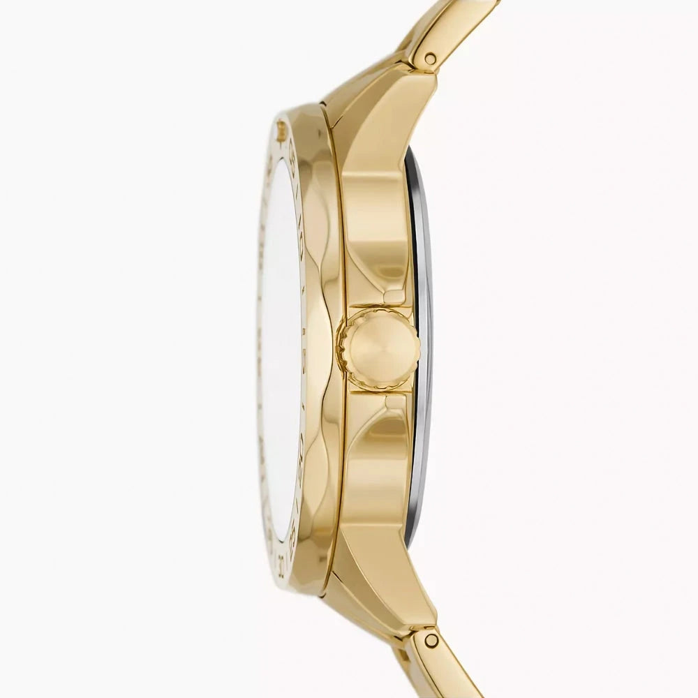 Fossil Bannon Automatic Gold Sunray Dial Gold-Tone Stainless Steel Men's Watch – BQ2680