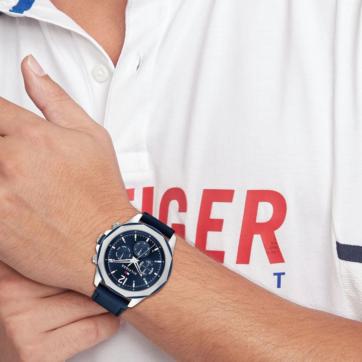 Tommy Hilfiger Lars Blue Dial Leather Men's Watch – 1792063