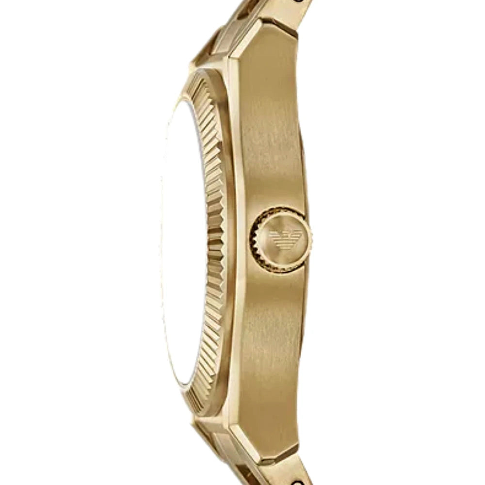 Emporio Armani Women's Brown Sunray Dial Gold-Tone Stainless Steel Watch – AR11700