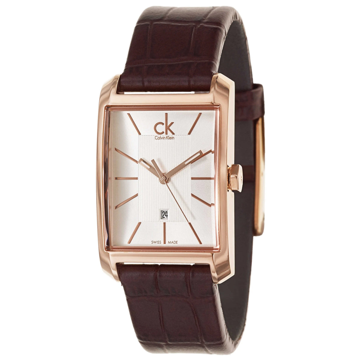 Calvin Klein Window Silver Dial Brown Leather Ladies Watch – K2M23620