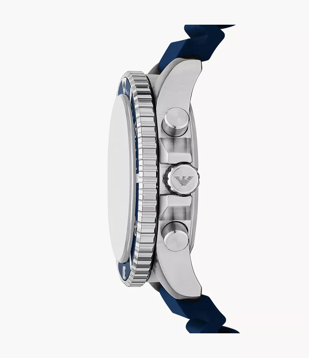 Emporio Armani World Explorer Solar Chronograph Blue Dial Men's Watch – AR11696