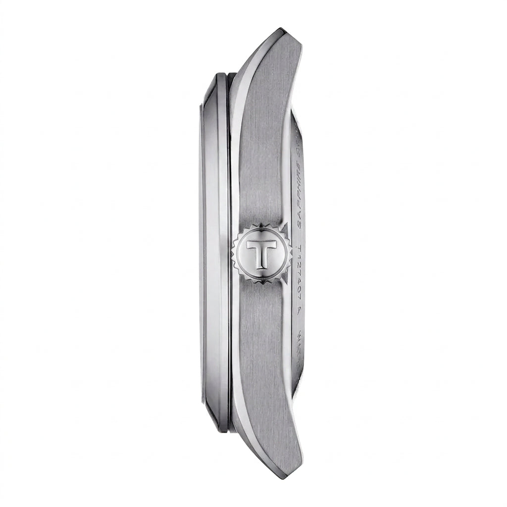 Tissot Gentleman Silver Dial Brown Leather Strap Men's Watch – T127.407.16.031.01