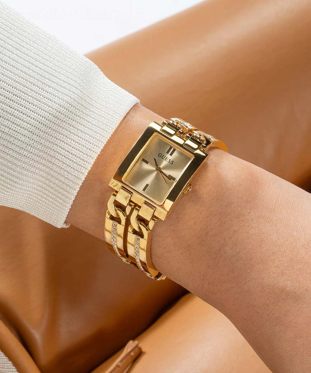 GUESS Gold-Tone Square Analog Ladies Watch – GW0668L2