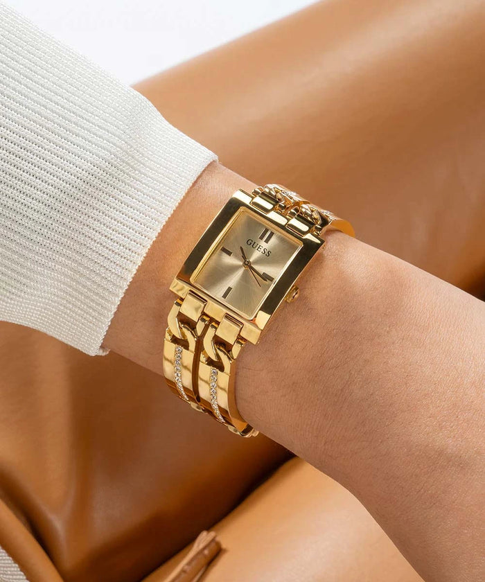 GUESS Gold-Tone Square Analog Ladies Watch – GW0668L2