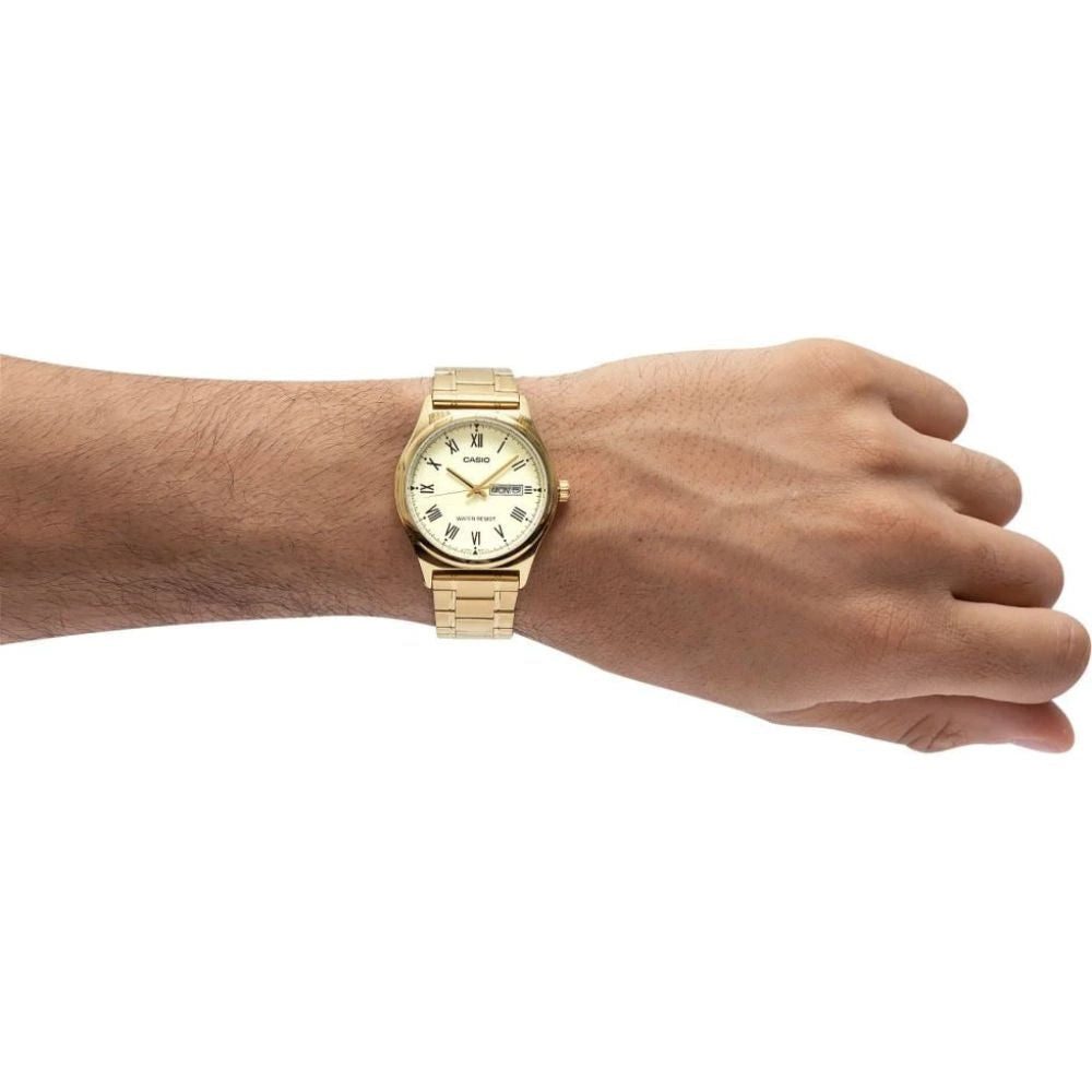 Casio Gold Dial Gold-Tone Men's Watch – MTP-V006G-9BUDF
