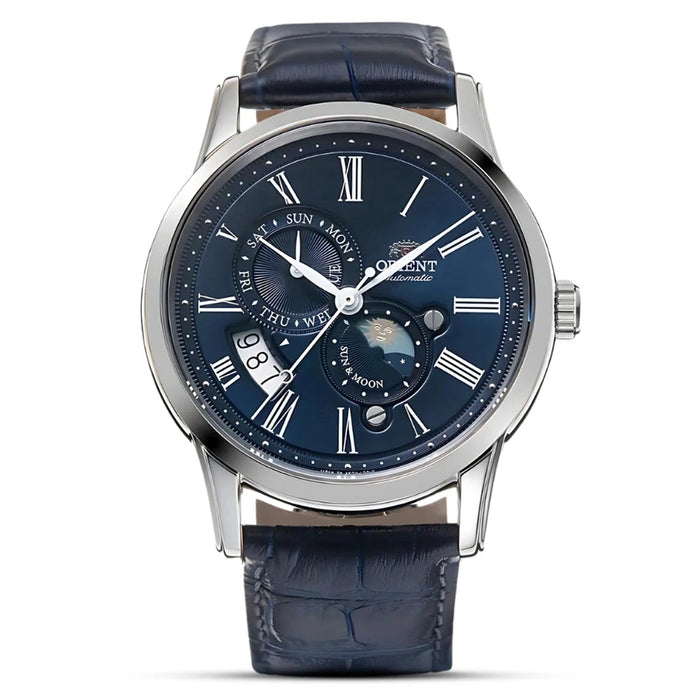 Orient Classic Sun & Moon Blue Dial Automatic Men's Watch – RA-AK0011D30B