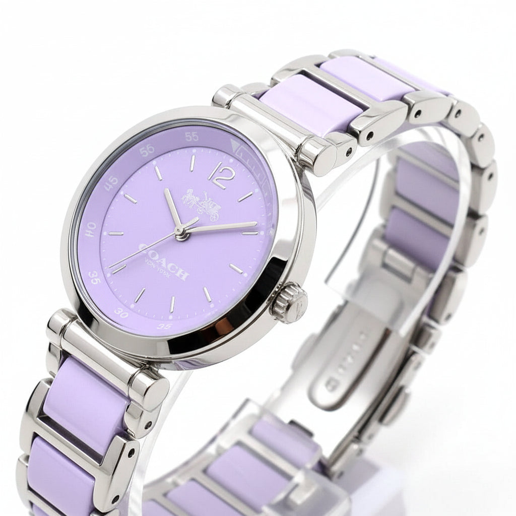 Coach Perry White Dial Rose Gold Mesh Bracelet Ladies Watch – 14502461