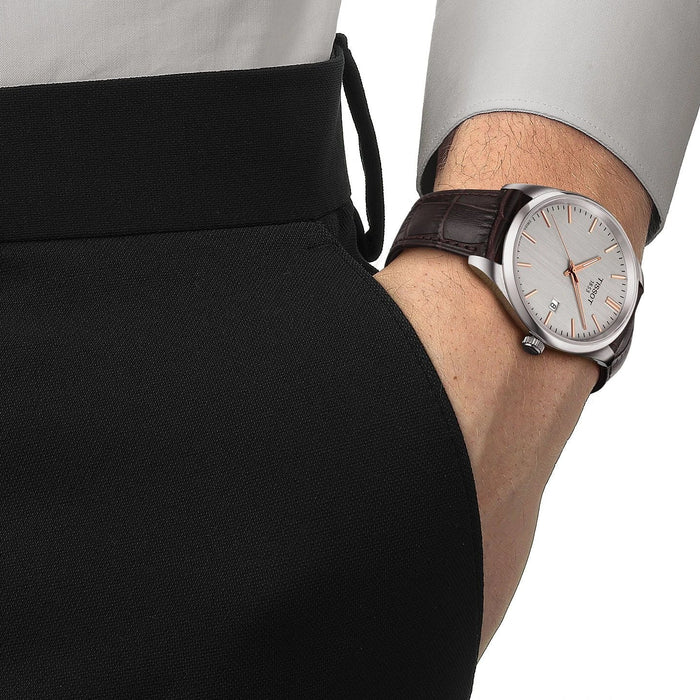 Tissot PR 100 Silver Dial Brown Leather Men's Watch – T150.410.16.031.00