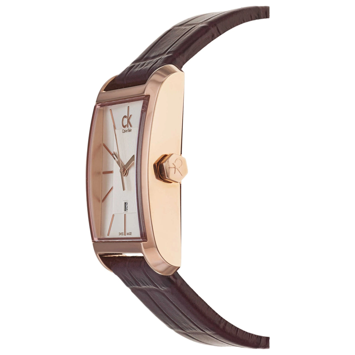 Calvin Klein Window Silver Dial Brown Leather Ladies Watch – K2M23620