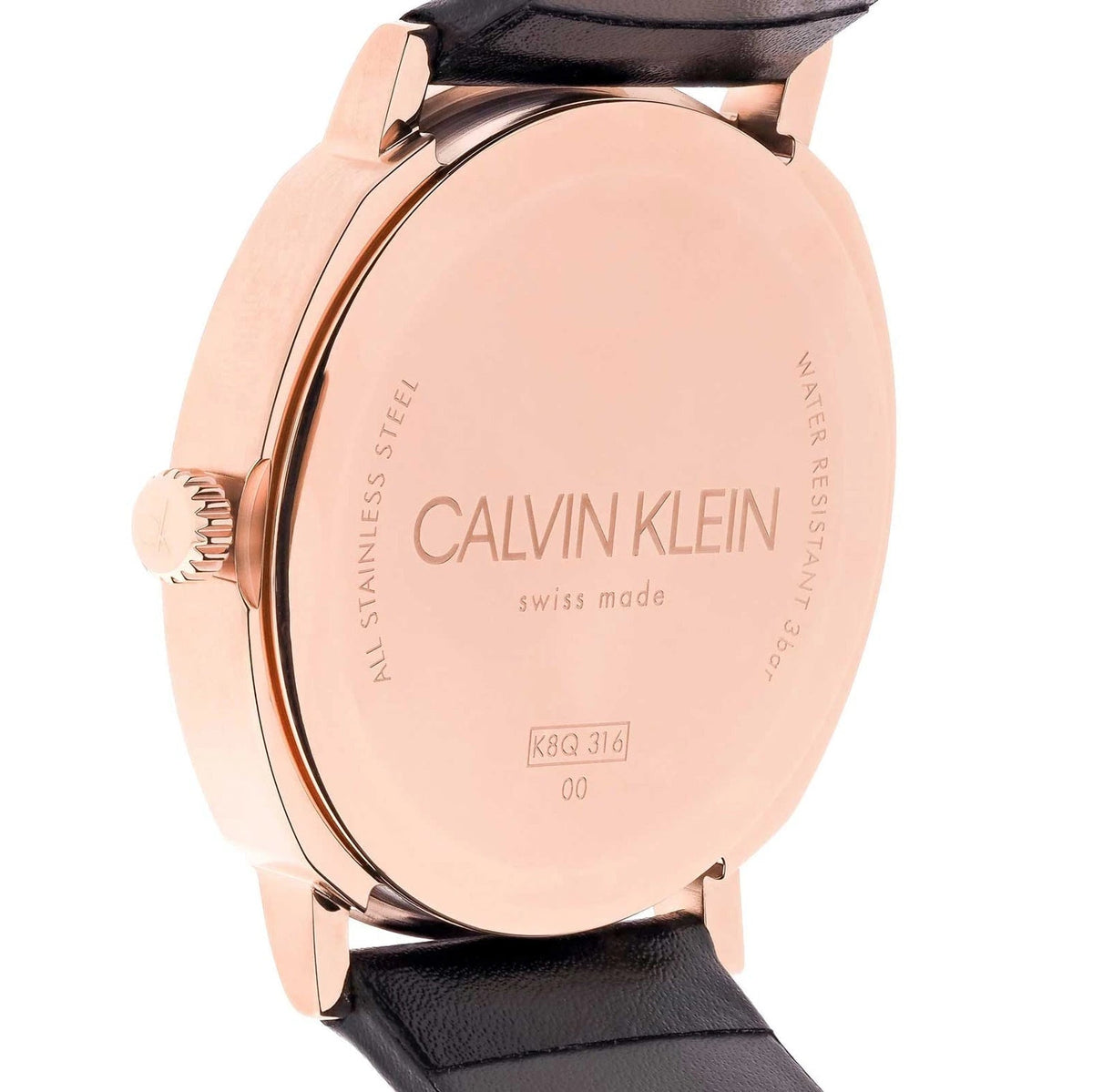 Calvin Klein Posh Grey Dial Black Leather Men's Watch – K8Q316C3