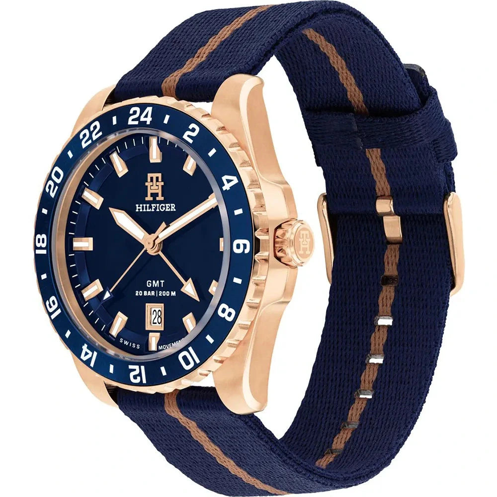 Tommy Hilfiger TH85 GMT Blue Dial Men's Watch – 1792130