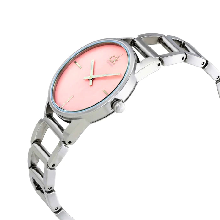 Calvin Klein Stately Pink Mother of Pearl Dial Ladies Watch – K3G2312E