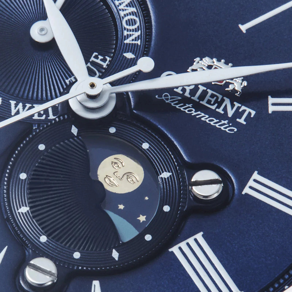 Orient Classic Sun & Moon Blue Dial Automatic Men's Watch – RA-AK0011D30B