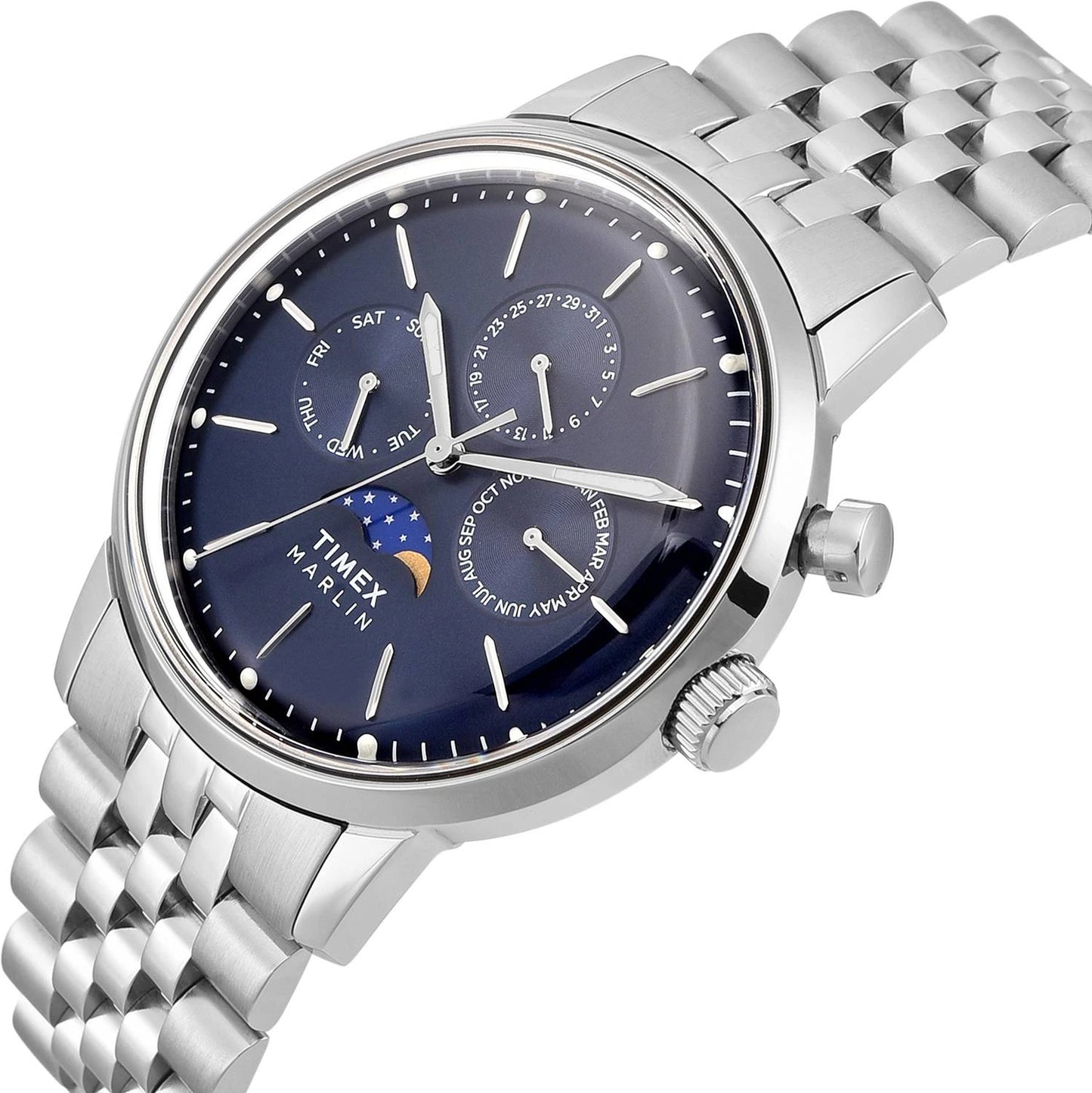 Timex Marlin Moon Phase Blue Dial Men's Watch – TWEG26802