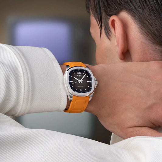 MIDO Multifort TV Big Date Grey Dial Orange Rubber Strap Men's Watch – M049.526.17.081.00