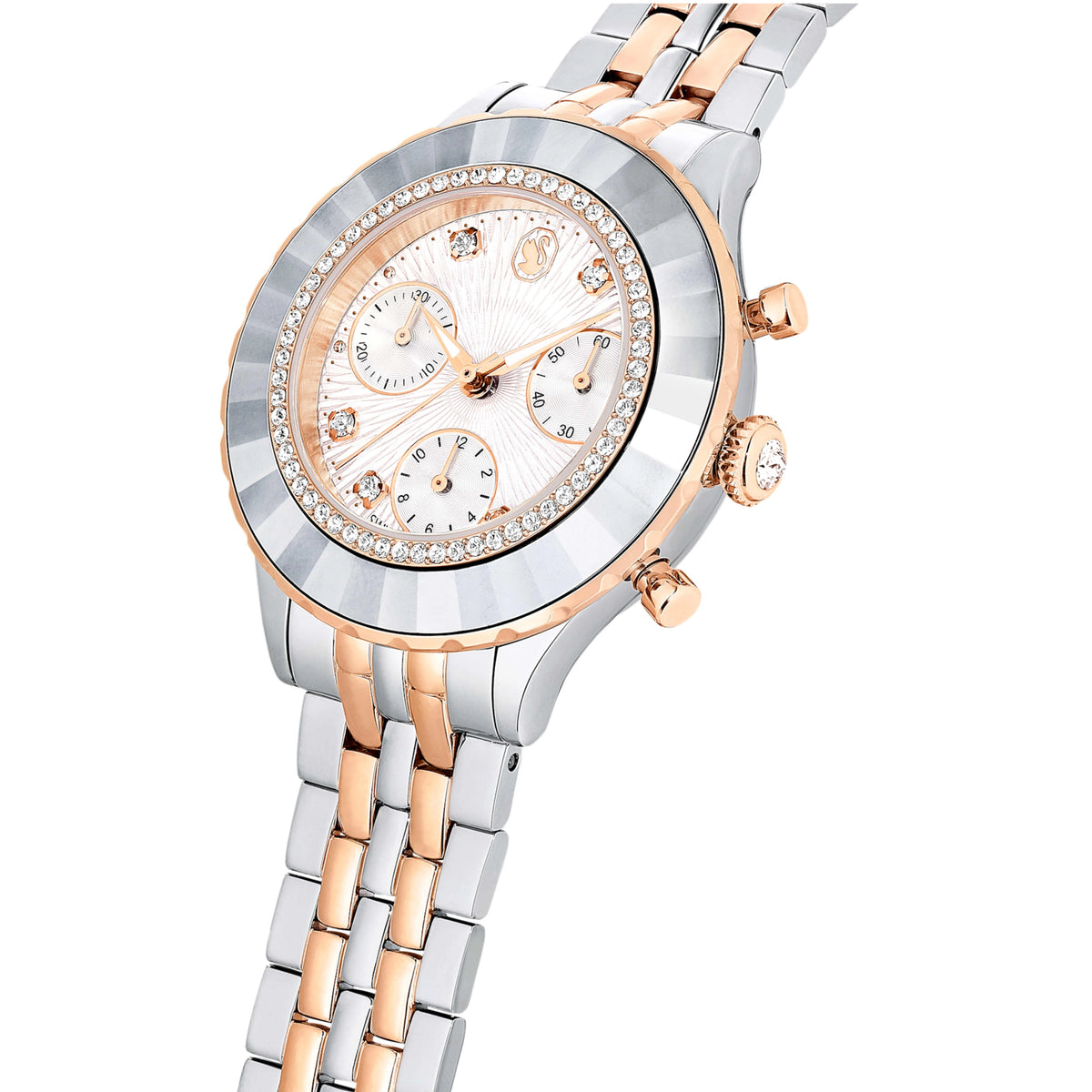 Swarovski Octea Chrono Rose Gold-Tone White Dial Ladies Watch – 5672937