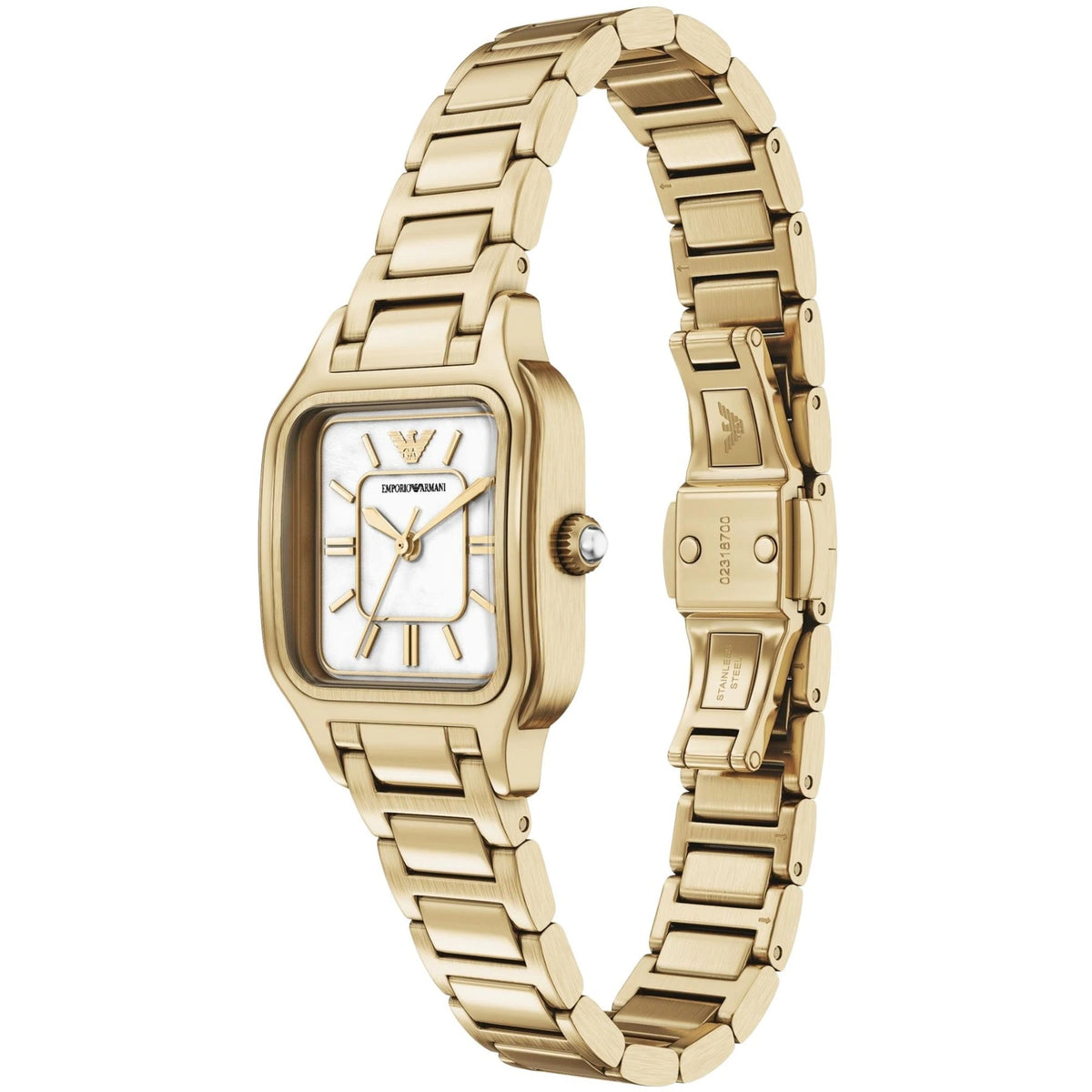 Emporio Armani Mother-of-Pearl Dial Gold-Tone Ladies Watch – AR11744