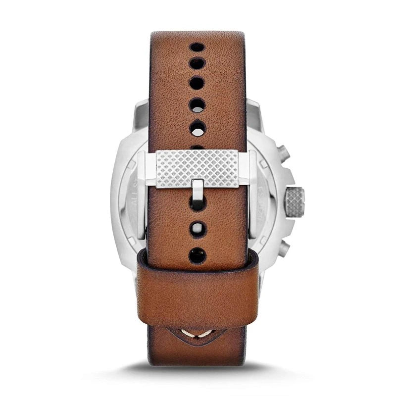 Fossil Modern Machine Chronograph Eggshell White Dial Brown Leather Strap Men's Watch – FS4929