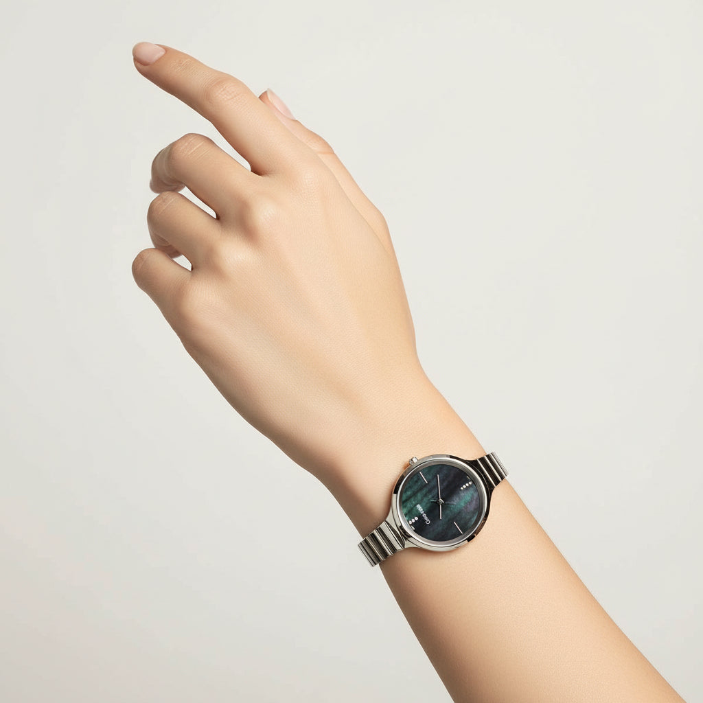 Calvin Klein Lively Black Mother-of-Pearl Dial Ladies Watch – K4U2312S