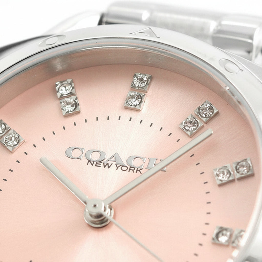 Coach Greyson Pink Dial Stainless Steel Strap Ladies Watch – 14504152