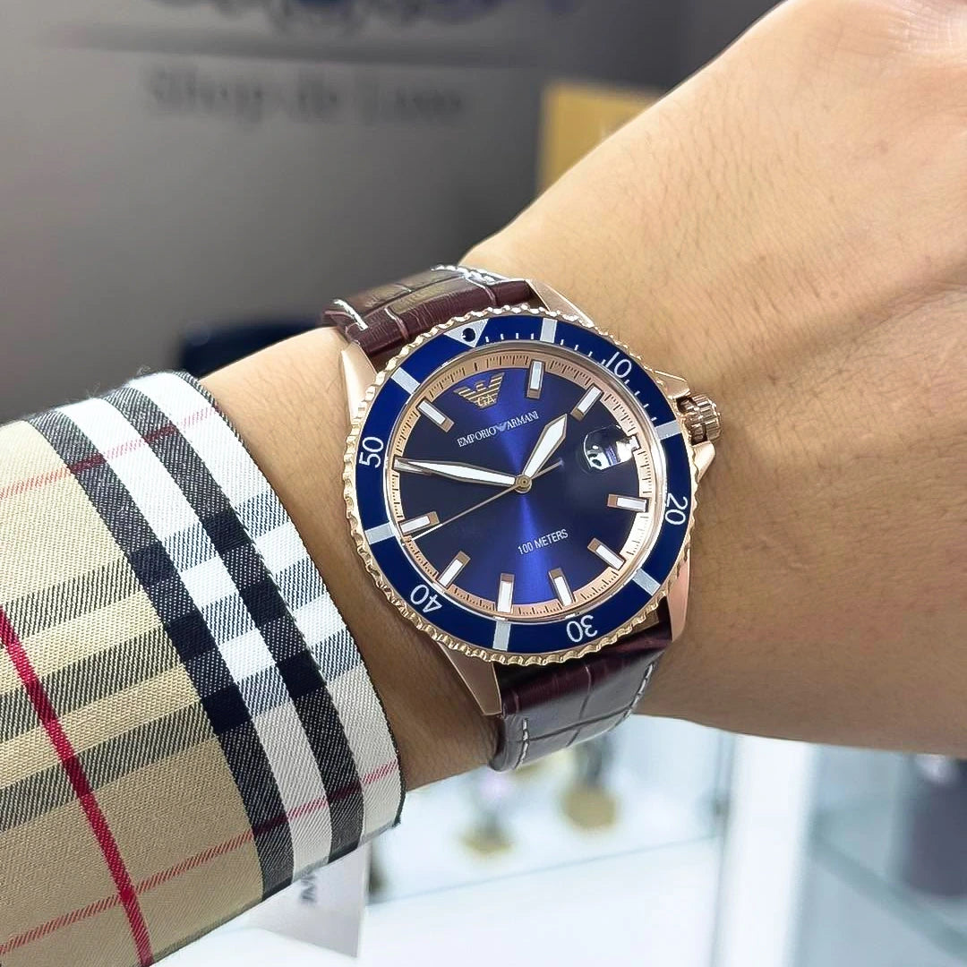 Emporio Armani World Explorer Blue Dial Men's Watch – AR11556