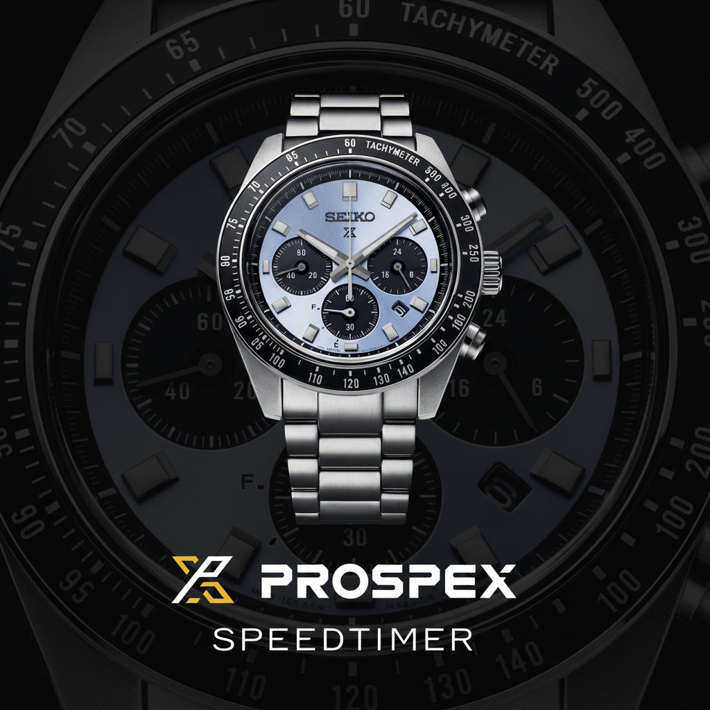 Seiko Prospex Speedtimer Light Blue Dial Solar Chronograph Men's Watch – SSC935