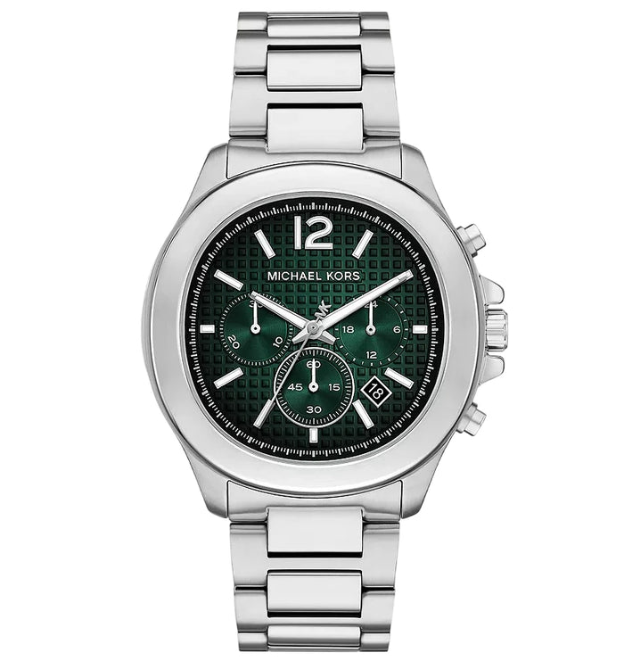 Michael Kors Oversized Sage Green Chronograph Dial Stainless Steel Men's Watch – MK9191