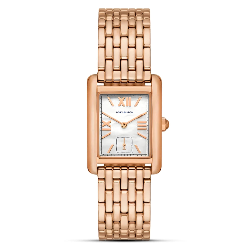 Tory Burch The Eleanor Mother of Pearl Dial Rose Gold Stainless Steel Ladies Watch – TBW1079