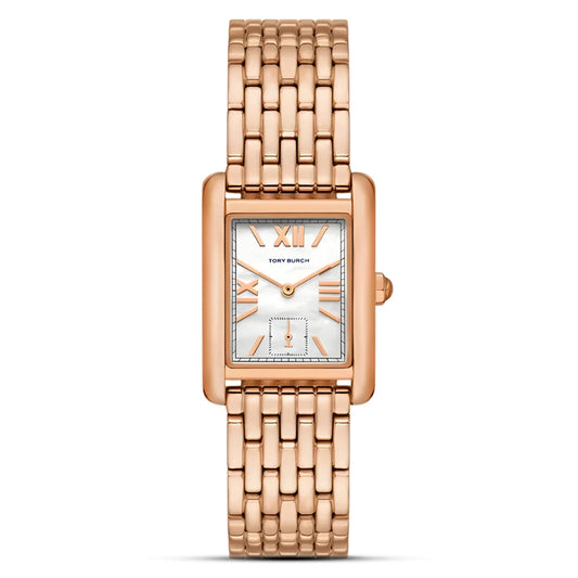 Tory Burch The Eleanor Mother of Pearl Dial Rose Gold Stainless Steel Ladies Watch – TBW1079