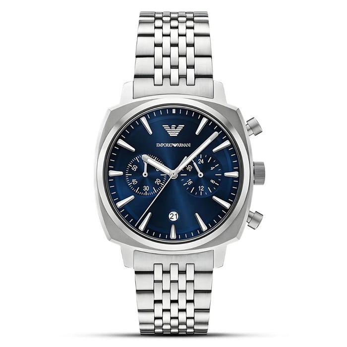 Emporio Armani Chronograph Blue Sunray Dial Stainless Steel Men's Watch – AR11688