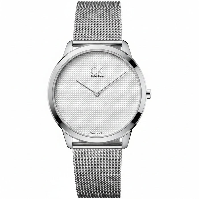 Calvin Klein Minimal Silver Dial Stainless Steel Mesh Men's Watch – K3M2112Y