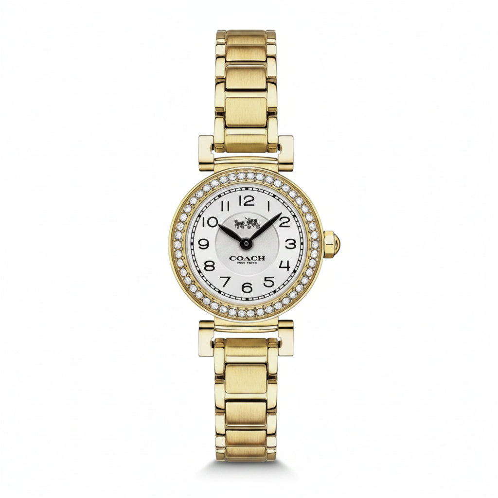 Coach Madison White Dial Gold Steel Strap Watch for Women – 14502403
