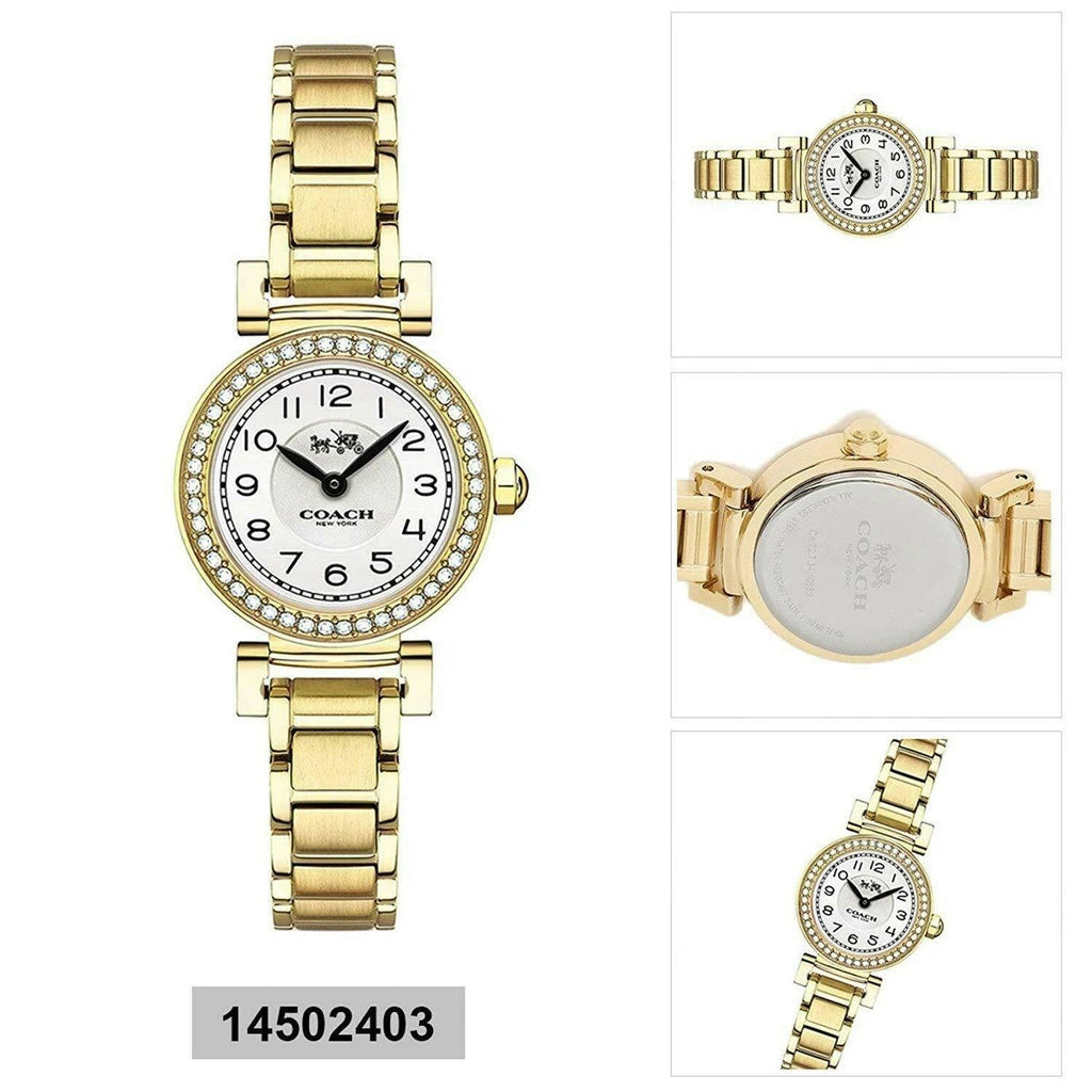Coach Madison White Dial Gold Steel Strap Watch for Women – 14502403