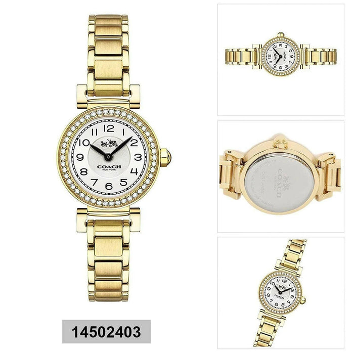 Coach Madison White Dial Gold Steel Strap Watch for Women – 14502403