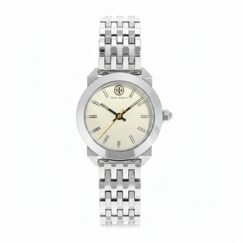 Tory Burch Whitney Ivory Dial Silver Stainless Steel Ladies Watch – TBW8001